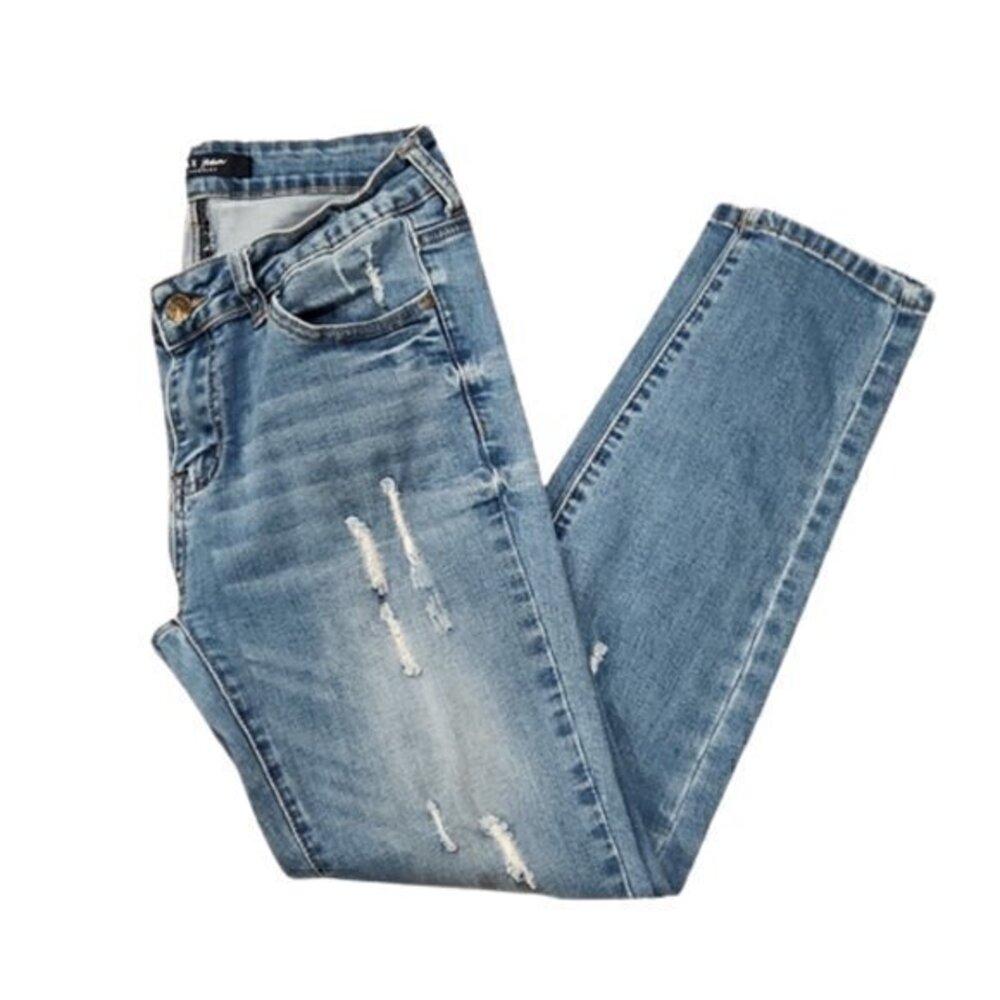 [Wax Jeans] Mid Rise Distressed Jeans - Size 11